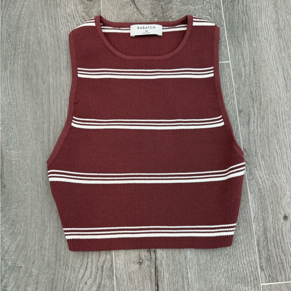 Aritzia Babaton Red Striped Tank